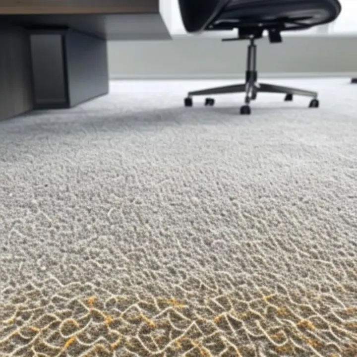 Detail van een luxe kantoor karpet met zachte structuur
