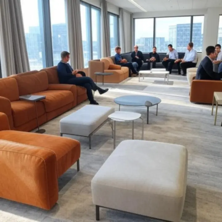 Voor-en-na beelden van een kantoortransformatie met nieuwe karpetten en gordijnen