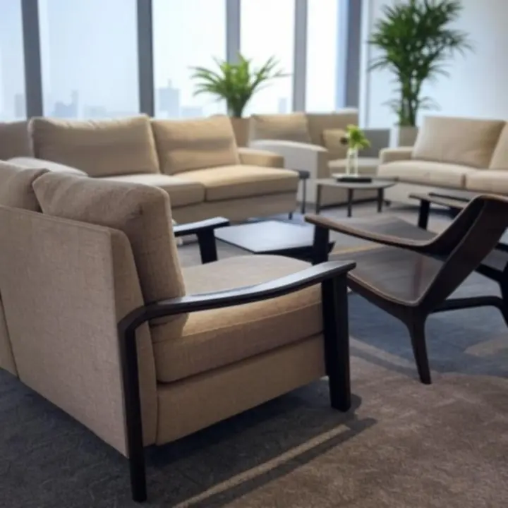 Comfortabele lounge-meubels in een moderne kantoorruimte